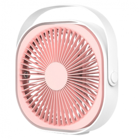 Mini ventilator pentru birou cu usb, Flippy, rotire 360 grade, 3 viteze, 1500 mA, 13.5 x 12,8, Roz [0]