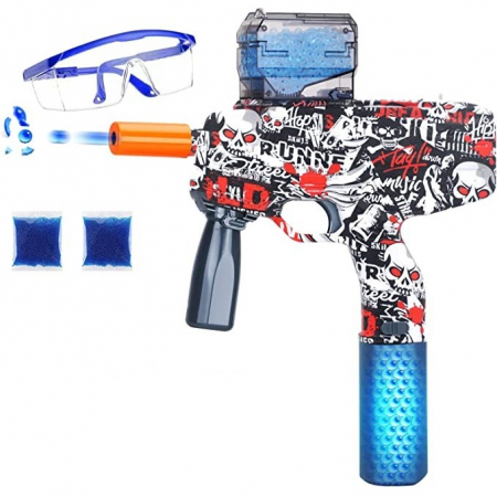 Lichidare Mitraliera de jucarie electrica Flippy cu bile de hidrogen de gel, gun bluster, tragere in rafala, varsta peste 6 ani, ochelari de protectie, 5000 de bile incluse, cablu de incarcare, 40.1 x [3]