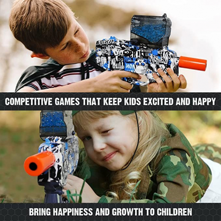 Lichidare Mitraliera de jucarie electrica Flippy cu bile de hidrogen de gel, gun bluster, tragere in rafala, varsta peste 6 ani, ochelari de protectie, 5000 de bile incluse, cablu de incarcare, 40.1 x [4]