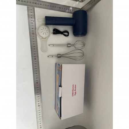 Mixer Electric fara Fir, Flippy, pentru Uz Casnic, pentru Oua Smantana Frisca, Maner Plastic, Usor de Utilizat si Depozitat, 3 Accesorii, Albastru Inchis [1]