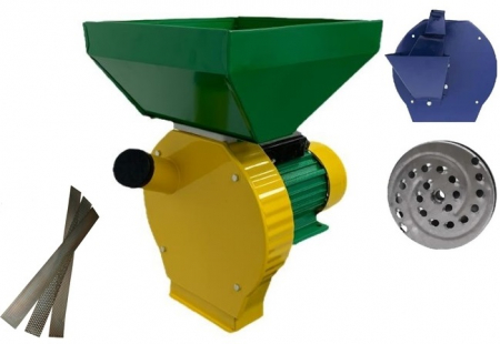 Gradina - Moara electrica cereale, porumb, stiuleti, 300kg/h, 3.9Kw, 3000Rpm, 4 site, cuva mare, Procraft ME3900 + Adaptor fructe si legume