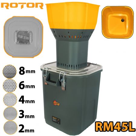 Gradina - Moara electrica pentru cereale RM45L ROTOR, 19000 rot/min, 1300 W, 45L