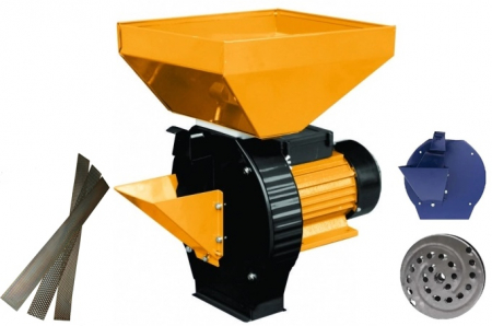 Moara electrica pentru macinat cereale Rotor RM-1.1D, 3.9KW, 3000RPM, Bobinaj cupru, 4 site incluse + Adaptor pentru fructe si legume [0]