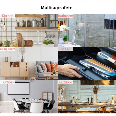 Mop de mana Flippy, mini-portabil, cu sistem de stoarcere, dispozitiv de curatat manual, cu burete absorbant, material PVA, multisuprafete si geamuri, 29.5 x 15.5 cm, alb [2]