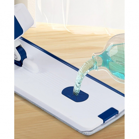 Lichidare Mop Plat, Flippy, cu Galeata Pliabila, 2 Rezerve din Microfibra, 127 cm Tija Telescopica, Utilizare Umeda/Uscata, Recipient Lichid, Albastru [5]