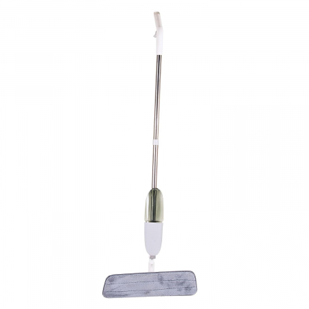 Pentru Casa si Camping - Mop plat, Flippy, cu pulverizator, pentru uz casnic, plastic, rezerva de mop din microfibra, 125x40 cm, Alb/Mov
