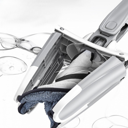 Mop Plat, Flippy, cu Sistem de Stoarcere, 2 Lavete Incluse, Lungime Telescopica 140 cm, Argintiu [3]