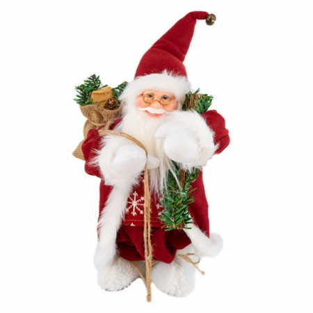 Mos Craciun muzical cu miscare lenta, culoare rosu, dimensiune 50 cm, cu baterii, HB-1001-50 [0]