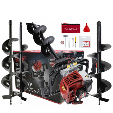 Motoburghie si accesorii - Motoburghiu/foreza pamant DDT 6 Cp, 8000 Rpm cu burghie de 100-150-200 mm