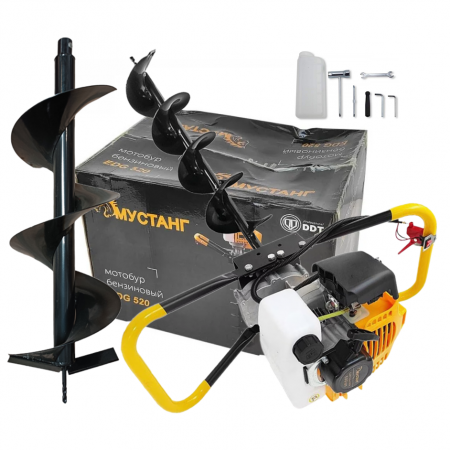 Motoburghie - Motoburghiu / foreza pamant Mustang 6 Cp, 8000 Rpm cu burghiu 250 x 800 mm