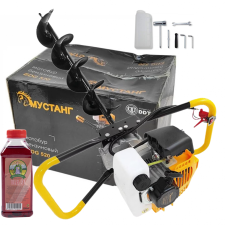 Motoburghie si accesorii - Motoburghiu / foreza pamant Mustang 6 Cp, 8000 Rpm, fara burghiu, cu ulei de amestec