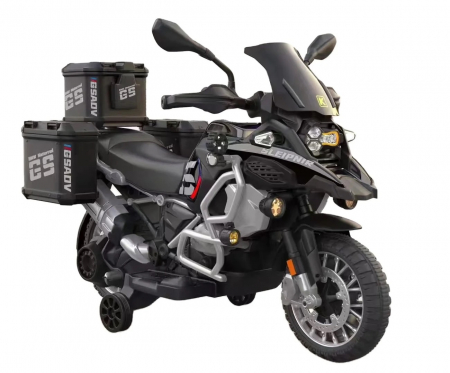 Jucarii, Copii & Bebe - Motocicleta electrica GS1250, baterie 12V7Ah, roti din spuma EVA, Negru