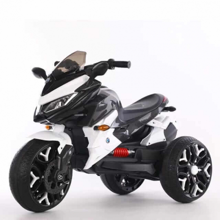 Jucarii, Copii & Bebe - Motocicleta electrica pentru copii 2-8 ani cu doua motoare, Alb