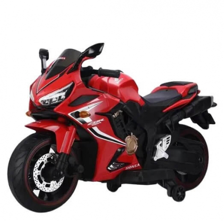 Jucarii, Copii & Bebe - Motocicleta electrica pentru copii 2-9 ani, cu lumini in roti si faruri, Model 999 Rosu