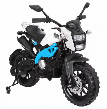 Jucarii, Copii & Bebe - Motocicleta electrica pentru copii cu un motor, Enduro - Albastru