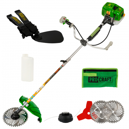 Import - Motocoasa de mana pe benzina PROCRAFT T4350-S 52 cm³,9000 rot/min