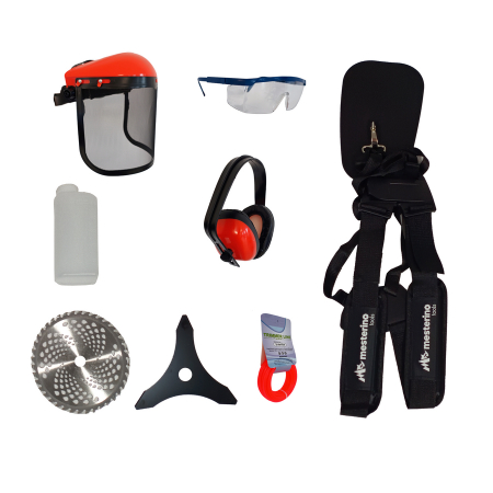 Motocoasa de umar pe benzina Wertcraft TOOLS NT-BC430A, motor in 2 timpi, 43cc, 2 CP, turatie maxima 10000 RPM, 10 accesorii [1]