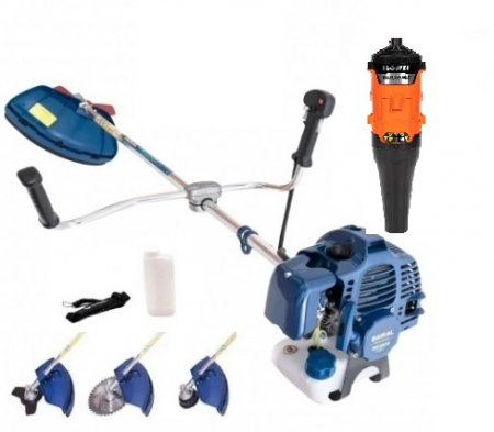 Gradina - Motocoasa pe benzina Baikal BK-4200, 4.7 Cp, 52 CC, 3 acc. incluse + Accesoriu pentru suflat frunze