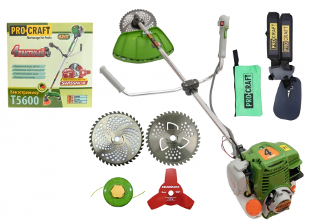 Motocoasa pe benzina in 4 timpi, Procraft T5600, 6.3 Cp, 62 CC, 5 acc. incluse [0]