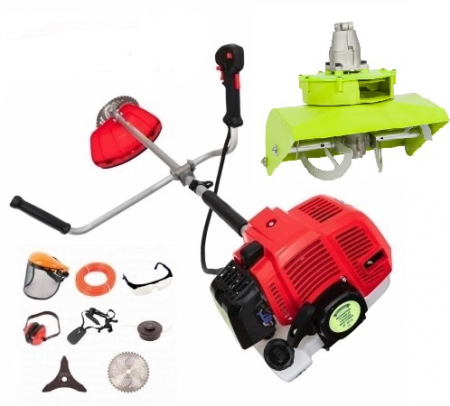 Gradina - Motocoasa pe benzina Micul Fermier 712, 4.76 Cp, 52 CC, 8 acc. incluse + Freza de zapada