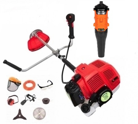Gradina - Motocoasa pe benzina Micul Fermier 712, 4.76 Cp, 52 CC, 8 acc. incluse + Accesoriu pentru suflat frunze