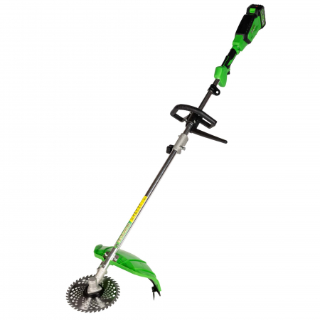 Motoburghie, Motocositori, Trimmere - Motocoasa (Trimmer) electrica Micul Fermier 20V, 2 acumulatori 4Ah, maner simplu, motor fara perii