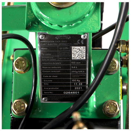 Motocultor Micul Fermier GF-2294, 7.5 Cp, 212 CC, start electric, grup freze, roti, manicoti grup freze & manicoti roti [11]