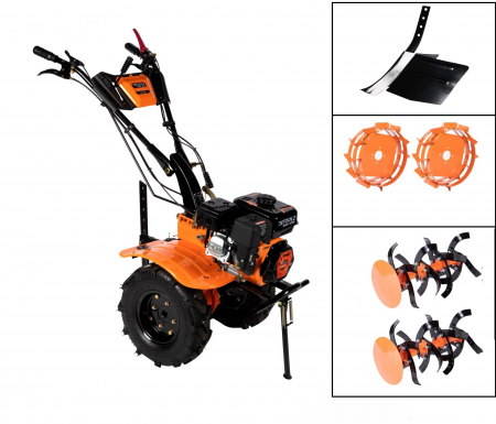 *Super Pret* Motocultor Detoolz DZ-M125, motor 4T, putere 7.5 Cp, adancime de lucru 34 cm, latime de lucru 83 cm, rarita ajustabila, roti metalice 3.5‐6 [0]