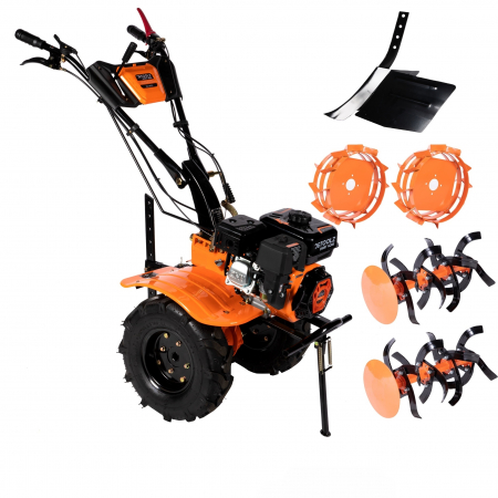 *Super Pret* Motocultor Detoolz DZ-M125, motor 4T, putere 7.5 Cp, adancime de lucru 34 cm, latime de lucru 83 cm, rarita ajustabila, roti metalice 3.5‐6 [7]