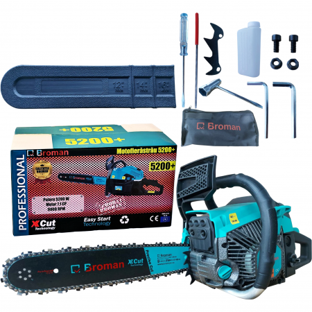 Motofierastrau Broman 5200+, 7.1 Cp, 5200 W, lama 16"