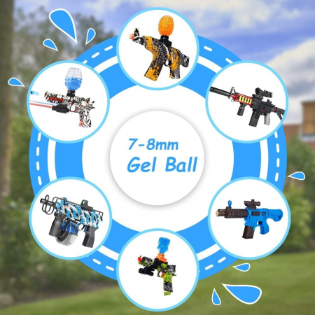 Munitie, Flippy, 20.000 Bile Gel pentru pistoale de jucarie Gel Blaster 10.5x8 mm, Albastru [3]