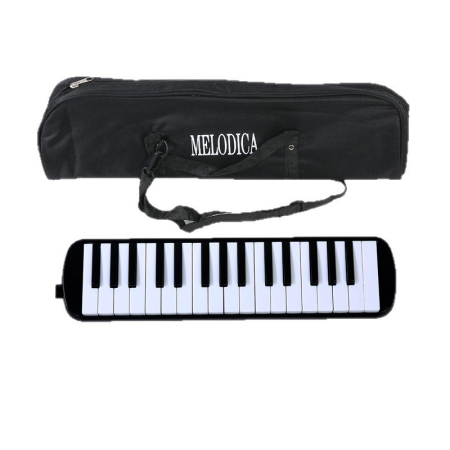 Jucarii, Copii & Bebe - Lichidare Muzicuta Melodica 32 Clape, Flippy, din ABS, pentru Incepatori, 45 x 13 x 7 cm, Include Husa si Suflator, Negru