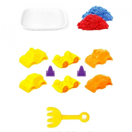 Nisip kinetic Play Sand - Masini de curse, 25 x 19 x 5 cm [1]
