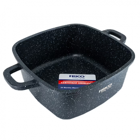 Oala aluminiu marmurat, diametru 20cm, capacitate 2.8L, culoare negru, capac de sticla, cod 4401 [1]