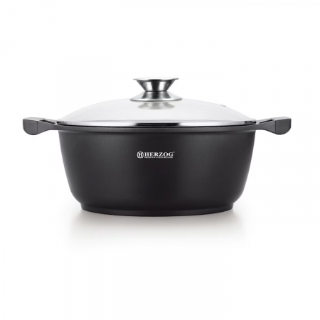 Pentru Casa si Camping - Oala cu capac HR-CAS24M, acoperire din marmura, 24cm/4L