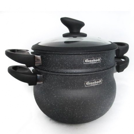 Oala pentru gatit la abur EB-26M3, acoperire din marmura, 26cm/12L [2]