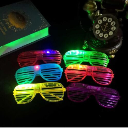 Lichidare Ochelari de Petrecere cu LED, Flippy, Model Grilaj, din Plastic, 3 Moduri de Iluminat, Marime Universala, Multicolor [3]