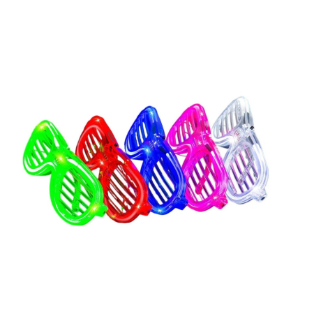 Ochelari de Petrecere cu LED, Flippy, Model Grilaj, din Plastic, 3 Moduri de Iluminat, Marime Universala, Multicolor [1]