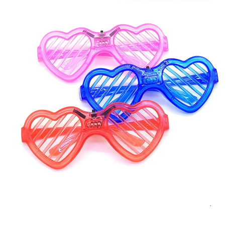 Sub 99 Lei - Ochelari de Petrecere cu LED, Flippy, Model Inima, din Plastic, 3 Moduri de Iluminat, Marime Universala, Multicolor