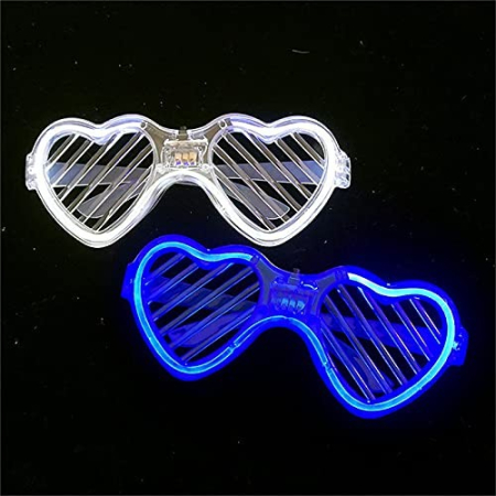 Ochelari de Petrecere cu LED, Flippy, Model Inima, din Plastic, 3 Moduri de Iluminat, Marime Universala, Multicolor [2]