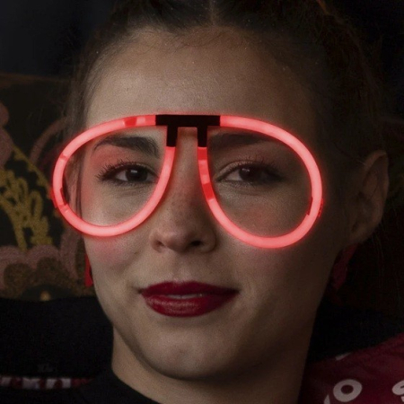 Ochelari Decorativi, Flippy, din Plastic, Fluorescenti, Accesoriu Petrecere, Roz [3]