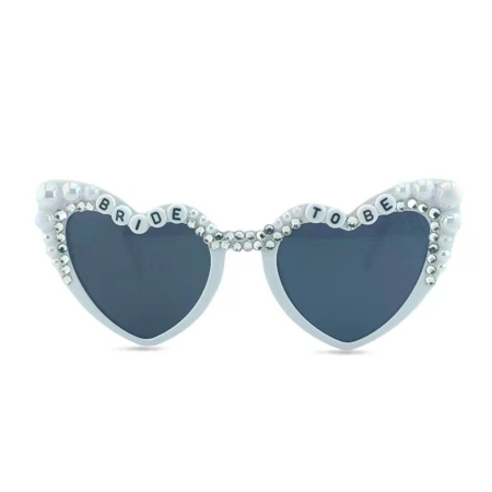 Sub 99 Lei - Ochelari Decorativi, Flippy, Model Bride to Be, cu Perle, pentru Nunta, din PC, 15.3 x 5.7 x 14.5 cm, Alb