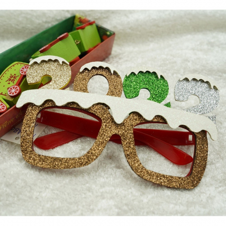 Ochelari petrecere de Revelion, 2022, Maro, din Plastic si Poliester, Flippy [5]