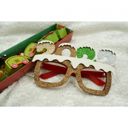 Ochelari petrecere de Revelion, 2022, Maro, din Plastic si Poliester, Flippy [1]