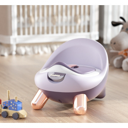 Olita pentru Copii, Flippy, +1an, Portabila, cu Capac, Model Prietenos, Non-Toxic, Compartiment Detasabil, cu 4 Picioare, Usor de Curatat, Mov Gold [4]