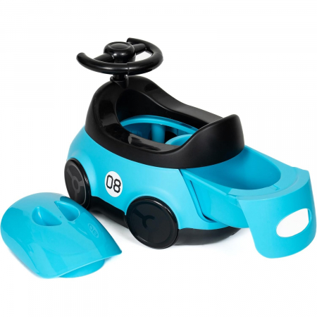 Olita pentru Copii, Flippy, +1an, Portabila, Design Masinuta cu Capac, Model Prietenos, Non-Toxic, Compartiment Detasabil, Usor de Curatat, Albastru [4]