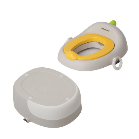 Olita pentru Copii, Flippy, 3 in 1, Detasabila, Inaltator, Reductor WC, cu Capac, 100 de Saci de Unica Folosinta, Gri [1]