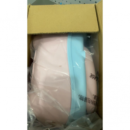 Olita pentru Copii, Flippy, +6 luni, Compartiment Detasabil, cu Capac, Antiderapanta, din Plastic, Colac Moale, Model Animat Ciclop, cu Maner, 33 x 21 x 45 cm, Albastru/Roz [1]