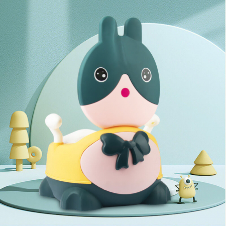 Jucarii, Copii & Bebe - Olita pentru copii, Model Prietenos, colac moale, non-toxic, compartiment detasabil - Iepuras Galben