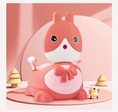 Jucarii, Copii & Bebe - Olita pentru copii, Model Prietenos, colac moale, non-toxic, compartiment detasabil - Iepuras Roz